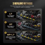 AUTOOL LM708 Automotive AC Refrigerant Recovery Machine, Two Tank for R134a HFO1234fy Fully Automatic Filling Machine, W/ HP LP HP+LP Filling Selection, HVAC Le - Image 3