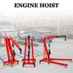 Lafati 2-Ton (4,000 lbs) Heavy-Duty Folding Hydraulic Motor Engine Hoist Crane Jack, Cherry Picker Hickened Steel Air Hydraulic Truck Shop Crane with Hitch - Image 5