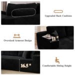 Ovios 106" Cloud Sofa Couch No Assembly Boneless Deep Seat Sofa for Living Room, Black (Corduroy) - Image 3