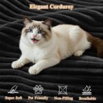 Ovios 106" Cloud Sofa Couch No Assembly Boneless Deep Seat Sofa for Living Room, Black (Corduroy) - Image 6