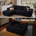 Ovios 106" Cloud Sofa Couch No Assembly Boneless Deep Seat Sofa for Living Room, Black (Corduroy) - Image 7