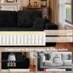 Ovios 106" Cloud Sofa Couch No Assembly Boneless Deep Seat Sofa for Living Room, Black (Corduroy) - Image 8