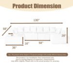 SOULART 130" Black U L-Shaped Modular Sectional Couch, U-Shaped Sofa with Chaise Lounge, Striped Corduroy Upholstered 4-Seater Sofa with Pillow Back and Square - Image 8