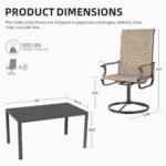 ELPOSUN 7 Piece Outdoor Patio Dining Set Swivel High Back Textilene Chairs and Rectangle Table Furniture Set,Beige - Image 5