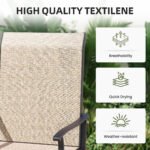 ELPOSUN 7 Piece Outdoor Patio Dining Set Swivel High Back Textilene Chairs and Rectangle Table Furniture Set,Beige - Image 6