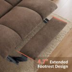 MCombo Regular Power Lift Recliner Chair with Extended Footrest for Elderly People, Fabric 7287 (Brown, Regular) - Image 2