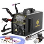 H HZXVOGEN Plasma Cutter Welder Combo, 6 in 1 Multiprocess MIG Gas/Gasless/HF TIG/Stick/Cutting/MIG Spot, 200A 220V Aluminum MIG Welder IGBT Inverter Welding Ma
