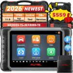 Autel Scanner MaxiCOM MK808S-TS Car Diagnostic Scan Tool Bi-directional OBD2 Scanner TPMS /Relearn Tool 28 Service FCA AutoAuth Upgrade of MK808BT PRO MK808S