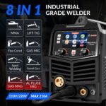GZ GUOZHI 110V/220V 210A MIG Welder, 8 in 1 Multi-Process Aluminum Welding Machine, Pulse MIG, Gas MIG/MAG, Gasless Flux Core MIG, Lift TIG, Stick, Spot Welding - Image 3
