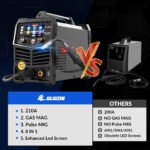 GZ GUOZHI 110V/220V 210A MIG Welder, 8 in 1 Multi-Process Aluminum Welding Machine, Pulse MIG, Gas MIG/MAG, Gasless Flux Core MIG, Lift TIG, Stick, Spot Welding - Image 8