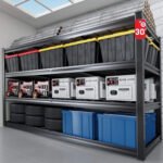 PMKES 72" Wide Garage Shelving Unit, 72" W x 30" D x 72" H, Heavy Duty Garage Storage Shelves,3500 LBS Capacity, Industrial Adjustable Shelves for Basement Ware