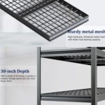 PMKES 72" Wide Garage Shelving Unit, 72" W x 30" D x 72" H, Heavy Duty Garage Storage Shelves,3500 LBS Capacity, Industrial Adjustable Shelves for Basement Ware - Image 2