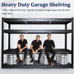 PMKES 72" Wide Garage Shelving Unit, 72" W x 30" D x 72" H, Heavy Duty Garage Storage Shelves,3500 LBS Capacity, Industrial Adjustable Shelves for Basement Ware - Image 7