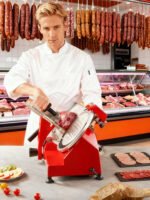 FOHERE Meat Slicer Commercial 300W, 10 inch Electric Food Deli Slicer, Premium Chromium-Plated Steel Blade, Semi-Auto Meat Slicer for Commercial Use - Image 2