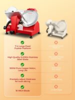 FOHERE Meat Slicer Commercial 300W, 10 inch Electric Food Deli Slicer, Premium Chromium-Plated Steel Blade, Semi-Auto Meat Slicer for Commercial Use - Image 6