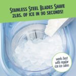 Nostalgia 54-Inch Retro Snow Cone Maker Cart and Shaved Ice Machine with Side Shelf, Blue - Image 4