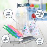 Nostalgia 54-Inch Retro Snow Cone Maker Cart and Shaved Ice Machine with Side Shelf, Blue - Image 5