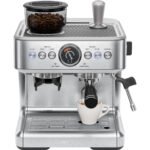 Chefman Crema Supreme Espresso Machine with Conical Burr Grinder and Steam Wand – Stainless Steel, New