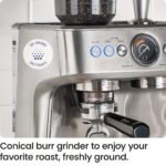 Chefman Crema Supreme Espresso Machine with Conical Burr Grinder and Steam Wand – Stainless Steel, New - Image 5