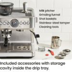 Chefman Crema Supreme Espresso Machine with Conical Burr Grinder and Steam Wand – Stainless Steel, New - Image 7