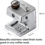 Chefman Crema Supreme Espresso Machine with Conical Burr Grinder and Steam Wand – Stainless Steel, New - Image 8