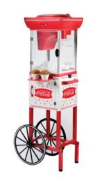 Nostalgia Coca-Cola Snow Cone Maker, 48-Inch Shaved Ice Machine and Snow Cone Maker Cart, Red