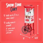 Nostalgia Coca-Cola Snow Cone Maker, 48-Inch Shaved Ice Machine and Snow Cone Maker Cart, Red - Image 5