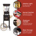 Nostalgia Popcorn Machine Cart, Stainless Steel Vintage Popcorn Maker Cart, Makes 32 Cups, Red - Image 8