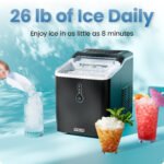 Iceman by Chefman Compact Nugget Ice Maker Machine, 26 lb in 24 Hours, Ice in 6 Minutes - Black - Image 2
