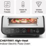 Chefman High Heat Indoor Electric Pizza Oven - Makes 12 Inch Pizzas, 800°F Max Temp - Stainless Steel - Image 2