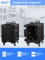 82Qt LLDPE Insulated Food Pan Carrier, Catering Hot Box Food Warmer w/Wheels, Stackable Design, Handles, Front Loading Food Warmer for Restaurant Canteen Family - Image 2
