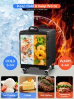 82Qt LLDPE Insulated Food Pan Carrier, Catering Hot Box Food Warmer w/Wheels, Stackable Design, Handles, Front Loading Food Warmer for Restaurant Canteen Family - Image 7