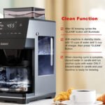 Galanz 2-in-1 Grind and Brew Coffee Maker with Adjustable Grind Size, Digital LED Touch Screen, Removable Coffee Filter Basket, Clean Indicator Light, 12-Cup, S - Image 6