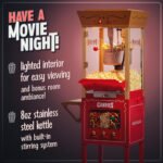 Nostalgia Vintage Popcorn Machine, Popcorn Maker Cart with Candy Dispensers, Red - Image 5