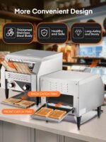Conveyor Toaster, 350 Slices/Hour Commercial Toaster with Dual Heating Tube, 7 Browning Levels - Image 7