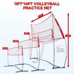 Patiassy 14 ® 11FT Volleyball Training Equipment Practice Net Station for Hitting Serving Passing Practice Backyard Indoor Outdoor - Image 2