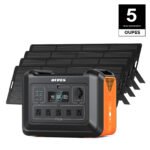 OUPES 2400 with 4x240W Solar Panel,2232Wh Portable Power Station LiFePO4 Battery,2400W AC Output, Fast Charge, Solar Generator for Camping,Emergency, RV, Off-Gr