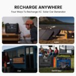 OUPES 2400 with 4x240W Solar Panel,2232Wh Portable Power Station LiFePO4 Battery,2400W AC Output, Fast Charge, Solar Generator for Camping,Emergency, RV, Off-Gr - Image 6
