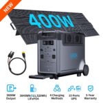 ABOK 3600W 3840Wh Solar Generator, Portable Power Station with 400W Solar Panel for Home, Camping, RV & Outages(Ark3600+PV400)