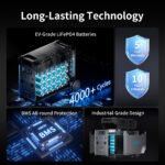 ABOK 3600W 3840Wh Solar Generator, Portable Power Station with 400W Solar Panel for Home, Camping, RV & Outages(Ark3600+PV400) - Image 7