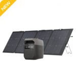 EF EcoFlow Solar Generator DELTA 3 with 220W Solar Panel, LFP(LiFePO4) Battery, Fast Charging, Portable Power Station for Home Backup Power, Camping & RVs