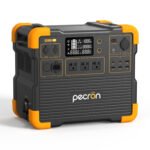 PECRON E2400LFP 2048Wh/2400W Massive Capacity Portable Power Station with 12 Output Ports 3×2400W AC Outputs Solar Generator BMS LiFePO4 Battery for Outdoor Cam