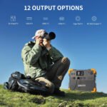 PECRON E2400LFP 2048Wh/2400W Massive Capacity Portable Power Station with 12 Output Ports 3×2400W AC Outputs Solar Generator BMS LiFePO4 Battery for Outdoor Cam - Image 5