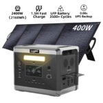 Solarplay 2400W(4800W Peak) Solar Generator, with 400W Solar Panel,2160Wh Portable LiFePO4 Battery Power Station for Camping Home Backup RV