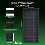 ECO-Baeerss Bifacial Monocrystalline Solar Panel, 4 Pack 300W, 18BB N-Type, 25% High-Efficiency, Solar Panel for Power Station, RV, Cabin, Off-Grid Applications - Image 6