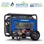 Westinghouse 4650 Peak Watt Dual Fuel Portable Generator, Remote Electric Start, RV Ready Outlet, CO Sensor