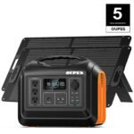 OUPES 1800 with 2x100W Solar Panel,1488Wh Portable Power Station LiFePO4 Battery,1800W AC Output, Fast Charge, Solar Generator for Camping,Emergency, RV, Off-Gr