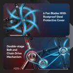 LNOW Commercial Built-in Bluetooth Fan Exercise Bike, Adjustable Air Resistance with Dual-Action Handlebars, Heavy Duty Indoor Cycling Bike for Home Gym Trainin - Image 2