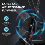 LNOW Commercial Built-in Bluetooth Fan Exercise Bike, Adjustable Air Resistance with Dual-Action Handlebars, Heavy Duty Indoor Cycling Bike for Home Gym Trainin - Image 5