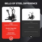 LNOW Commercial Built-in Bluetooth Fan Exercise Bike, Adjustable Air Resistance with Dual-Action Handlebars, Heavy Duty Indoor Cycling Bike for Home Gym Trainin - Image 6